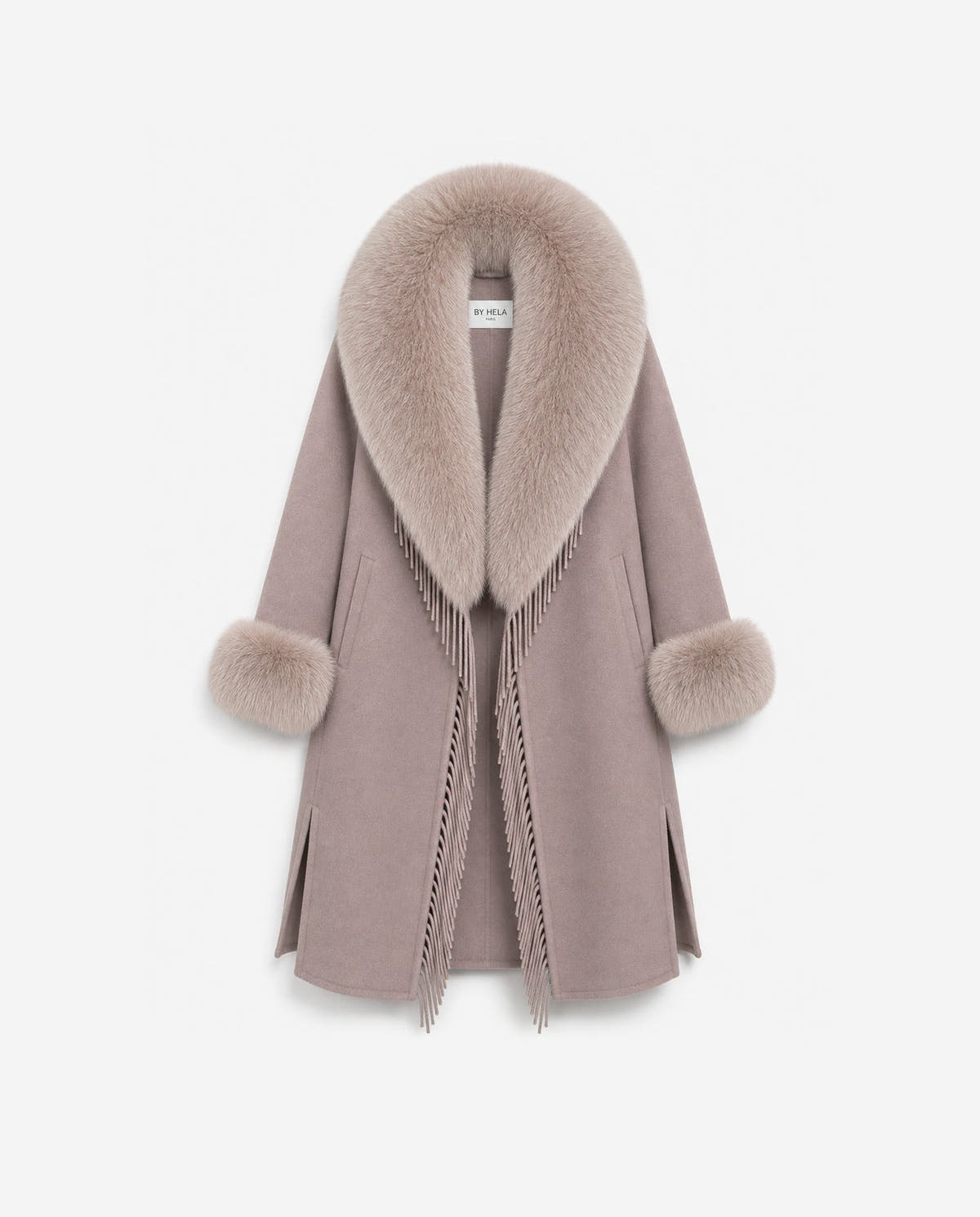 cashmere-coat-long-a-franges|Taupe