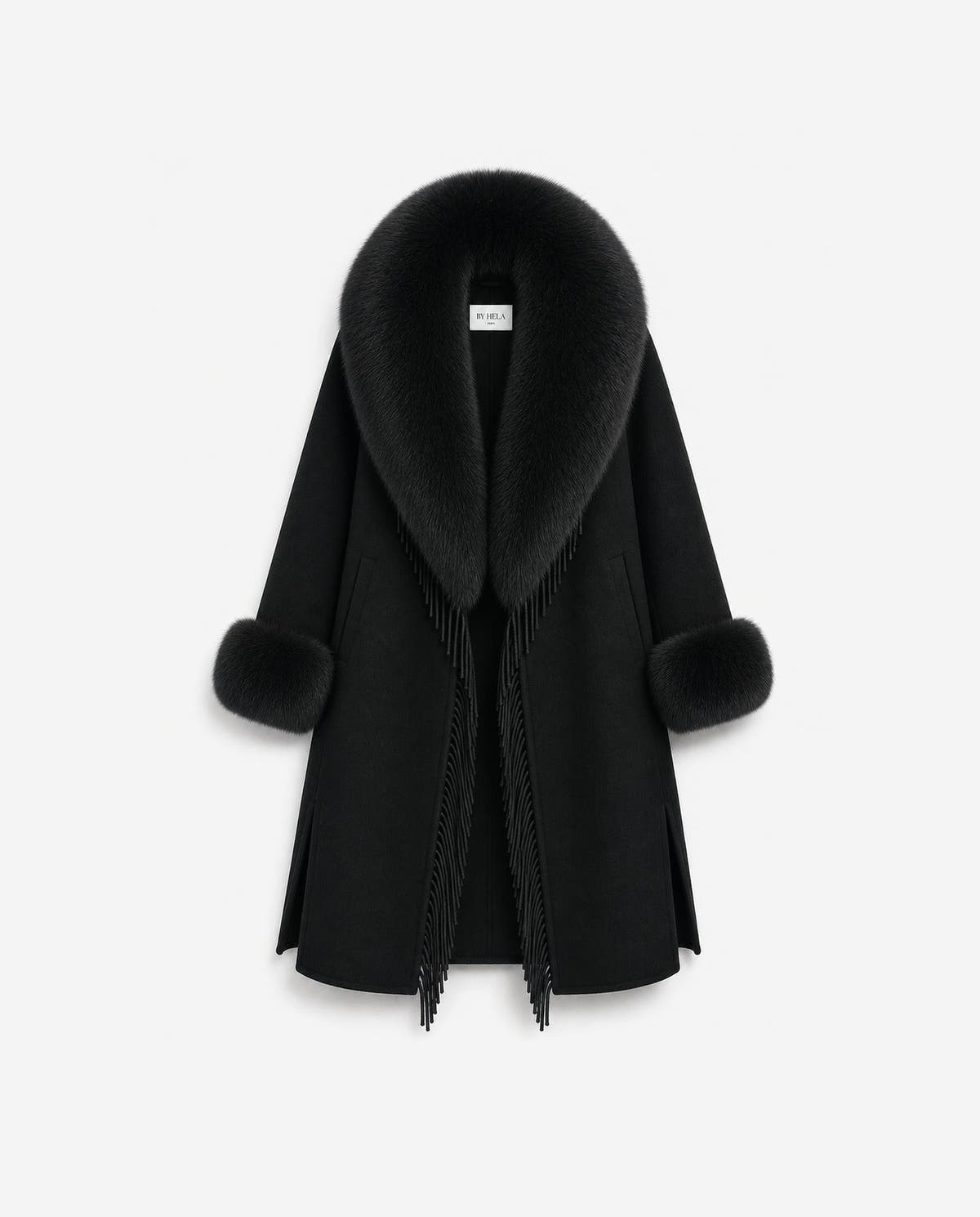 cashmere-coat-long-a-franges|Noir